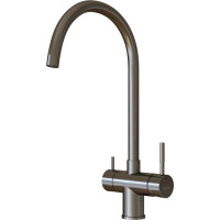 Смеситель для кухни MIXLINE 35k MLSS-0326BL трубчатый излив, подкл.к фильтру, черный графит 553826