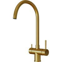 Смеситель для кухни MIXLINE 35k MLSS-0326G трубчатый излив, подключение к фильтру, золото 553827