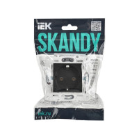Розетка с заземлением IEK SKANDY без защитных шторок 16А SK-R05Bl черный SK-R11-16-K02