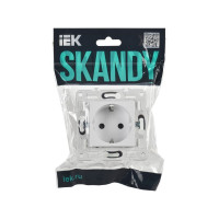 Розетка с заземлением IEK SKANDY без защитных шторок 16А SK-R05W арктический белый SK-R11-16-K01