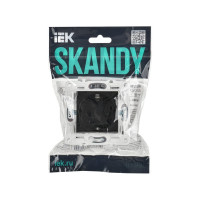 Розетка с заземлением IEK SKANDY с защитными шторками 16А SK-R04Bl черный SK-R14-16-K02