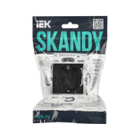 Розетка с заземлением IEK SKANDY с защитными шторками 16А б/к SK-R06Bl черный SK-R14-16-1-K02