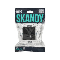 Розетка без заземления IEK SKANDY с защитными шторками 10А SK-R01Bl черный SK-R13-10-K02