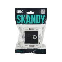 Розетка двойная IEK SKANDY TV+RJ45 кат.5E SK-A14Bl черный SK-AK20-1-K02