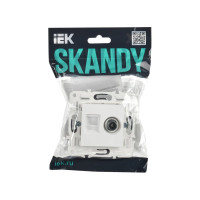 Розетка двойная IEK SKANDY TV+RJ45 кат.5E SK-A14W арктический белый SK-AK20-1-K01