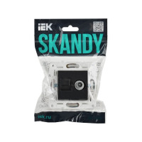 Розетка двойная IEK SKANDY TV+RJ45 кат.6E SK-A15Bl черный SK-AK20-2-K02