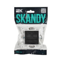 Розетка компьютерная IEK SKANDY двойная RJ45 кат.5E SK-K03Bl черный SK-K20-1-K02