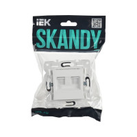 Розетка компьютерная IEK SKANDY двойная RJ45 кат.5E SK-K03W арктический белый SK-K20-1-K01