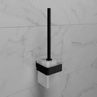 Ершик для унитаза с держателем Lemark SMOOTH LINE чёрный 9762020