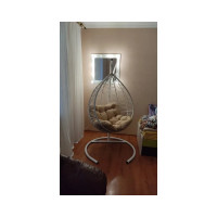 Подвесное кресло-кокон Лаура SEVILLA RELAX белый + каркас, подушка бежевая SEV-5 201