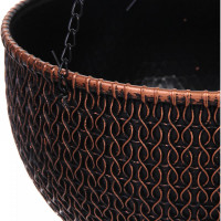 Кашпо для цветов Добросад подвесное, пластиковое, 25х15 см, с поддоном, цвет медный 351-923