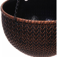 Кашпо для цветов Добросад подвесное, пластиковое, 21х13 см, с поддоном, цвет медный 351-918