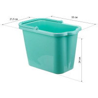 Ведро прямоугольное IDEA 9.5 л, М 2420 аквамарин