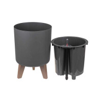 Кашпо высокое IDEA ФЛОРИАН D250 мм, 11 л, с автополивом М 3157 графитовый