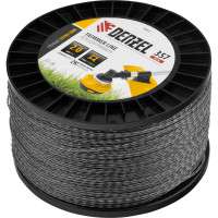 Леска двухкомпонентная EXTRA CORD (2 мм, 357 м, витой квадрат, на DIN катушке) для триммера Denzel 96822