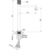 Смеситель для накладной раковины VINCEA Desire однорычажный, вороненая сталь VBF-1D2GM