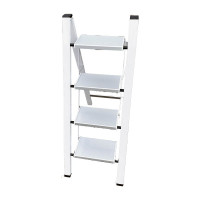 Алюминиевая стремянка SevenBerg milano 4 широкие ступени белая Milano-4 white