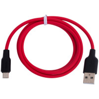 Usb кабель Hoco x21 silicone microusb, 1м, силикон, красный/черный 0L-00042727