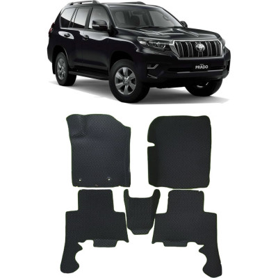 Ковры в салон автомобиля toyota land cruiser prado 150 вариант макси 3d 2017 - Eva Smart 3823-A6B1-S