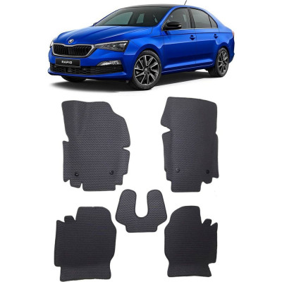 Ковры в салон автомобиля skoda rapid ii вариант макси 3d 2020 - Eva Smart 3184-B1B5-S