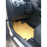 Ковры в салон автомобиля Eva Smart skoda rapid i 2012 - 2020 эва сота коричневые c коричневой окантовкой 1728-A6A6-S