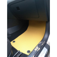 Ковры в салон автомобиля Eva Smart skoda rapid i 2012 - 2020 эва сота коричневые c коричневой окантовкой 1728-A6A6-S