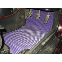Ковры в салон автомобиля Eva Smart subaru legacy i правый руль 1989 - 1994 эва сота чёрные c бежевой окантовкой 2538-B5A1-S