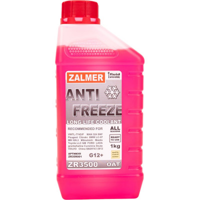 ZALMER Антифриз Antifreeze ZR3500 LLC G12+ красный -35С 1кг нетто ZR35R001