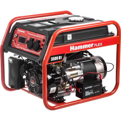 Hammer Бензоэлектростанция Flex GN4000E электрозапуск 3.5КВт 220В 50Гц бак 15л непр.9ч 522789