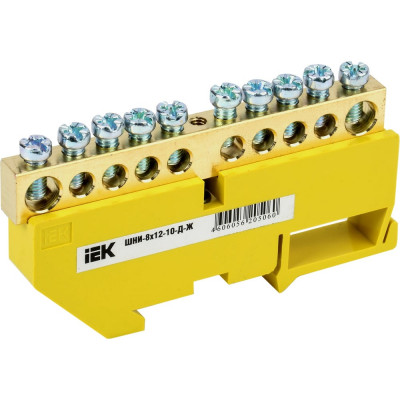 IEK Шина нул на DIN-изол ШНИ-8x12-10-Д-Ж ИЭК YNN10-812-10D-K05