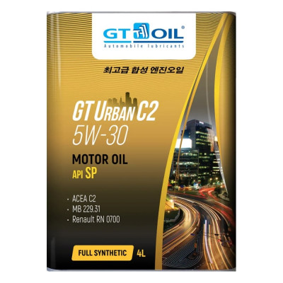 Масло GT OIL gt urban c2, sae 5w-30, api sp, 4 л 8809059409299