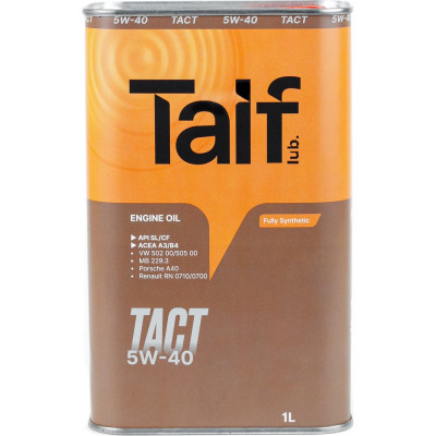 TAIF Масло моторное синтетическое TACT 5W-40 SL/CF A3/B4 1Л 211053