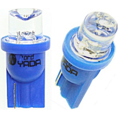 Nord-Yada Светодиод 12V T10-01 (1LED) W5W Base:BW2,1 х9,5D конус синий 0.13W 0.4lm 2 шт 900289