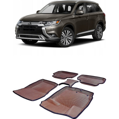 Eva Smart ковры в салон автомобиля mitsubishi outlander iii 5мест пресс борта 2012 - эва сота чёрные c черной окантовкой 3568-B5B5-S