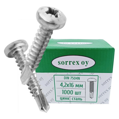 Саморез SORREX 7504N-ZN-M4.2X16 7504N-1-042-016
