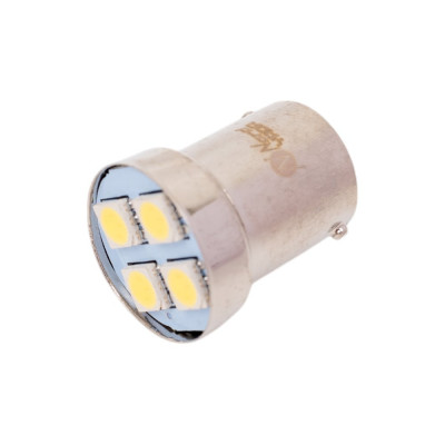 Nord-Yada Cветодиод 12V G18.5 4SMD (size 5050) R10W BA15s белый 0.6W 20lm 2шт. 902702