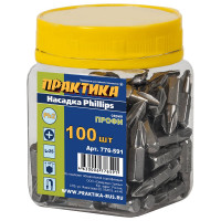 Бита PH-2 Профи (100 шт; 25 мм) ПРАКТИКА 776-591
