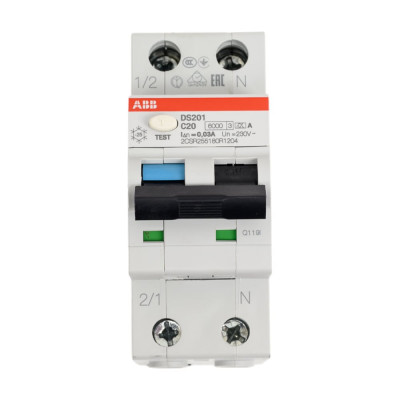 Автоматический выключатель дифференциального тока ABB DS201 C20 A30 2CSR255180R1204