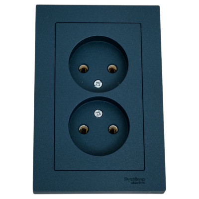 Розетка Systeme Electric AtlasDesign Изумруд б/з двойная, 16А, в сборе SE ATN000820