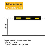 Демпфер стеновой резиновый ТЕХНОЛОГИЯ 180х30х1000 мм ДСР-3, длина 1м (ГП) 00-00001388