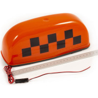 Фонарь DolleX ТАКСИ шашечки 250x105x95мм, 4 магнита, 3 светодиода, оранжевый FTX-03