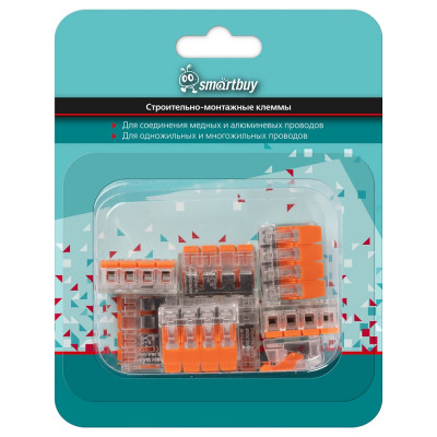 Компактная соединительная 4-х проводная клемма Smartbuy с рычажками, розничная упаковка SBE-ccwcc-4-rp