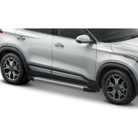 Пороги на автомобиль Rival Silver для Kia Seltos 2020-н.в./Soul III 2019-н.в., 180 см, 2 шт., алюминий F180AL.2805.1
