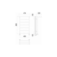 Полотенцесушитель водяной Terminus & Контур с полкой П7 400x800 4670078529701