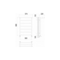 Полотенцесушитель водяной Terminus & Контур с полкой П7 500x800 4670078529718