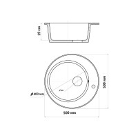 Кухонная мойка из искусственного гранита WISENT Антрацит MWR510-26/WGER013
