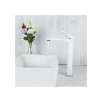 Смеситель для умывальника Gappo 35к G1017-2 литой, высокий, белый, хром 549395