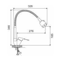 Смеситель для кухни Gota Rocio Enol с гибким регулирующим изливом, 2-х режимный аэратор, гайка d35 100510-GOTA