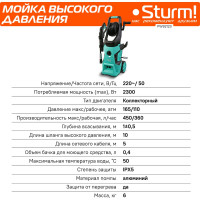 Мойка высокого давления Sturm PW92123