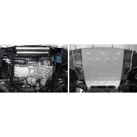 Защита картера и КПП + комплект крепежа Rival для EXEED VX 2021-, V - 2.0, алюминий 333.0928.1